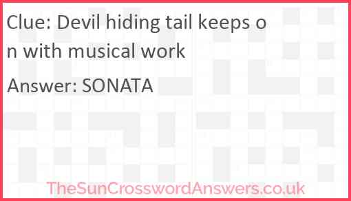 Devil hiding tail keeps on with musical work Answer