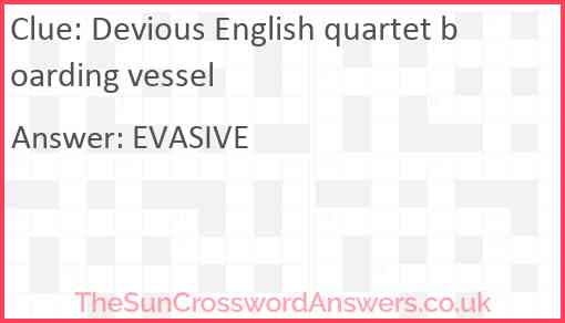 Devious English quartet boarding vessel Answer