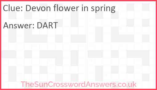 Devon flower in spring Answer