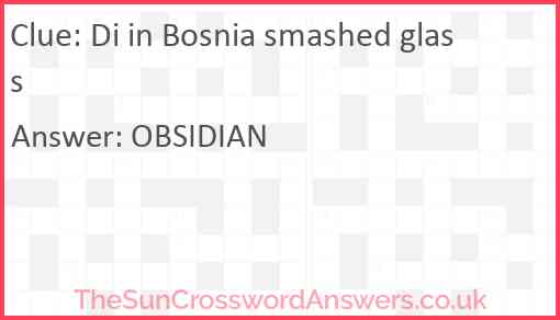Di in Bosnia smashed glass Answer