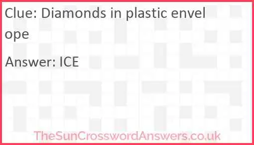 Diamonds in plastic envelope Answer