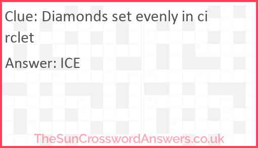Diamonds set evenly in circlet Answer