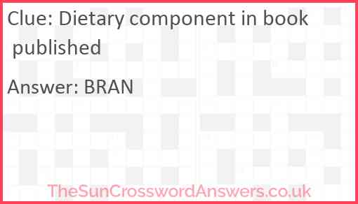 Dietary component in book published Answer