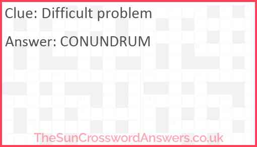 Difficult problem Answer