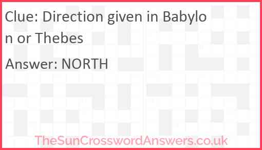 Direction given in Babylon or Thebes Answer
