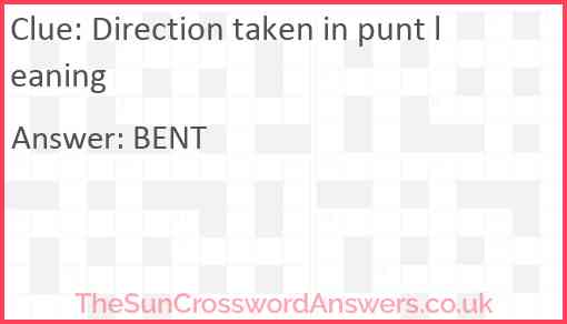 Direction taken in punt leaning Answer