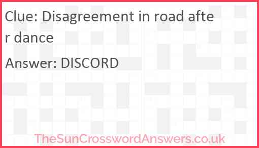 Disagreement in road after dance Answer