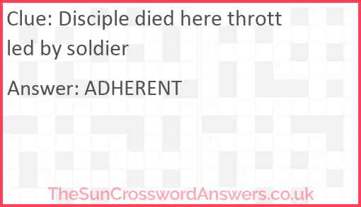 Disciple died here throttled by soldier Answer