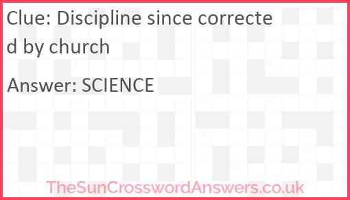 Discipline since corrected by church Answer