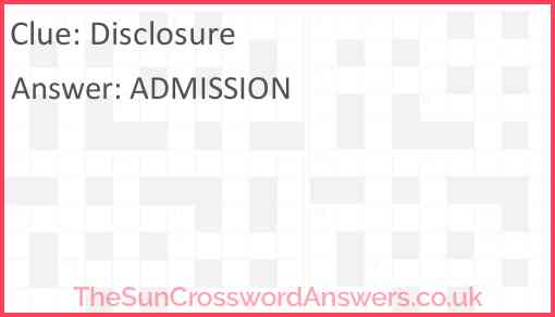 Disclosure Answer