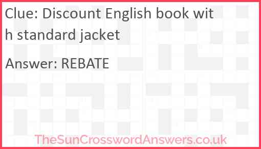 Discount English book with standard jacket Answer