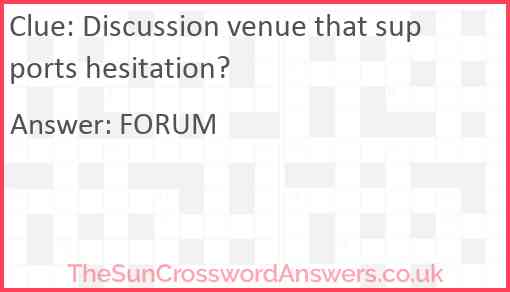 Discussion venue that supports hesitation? Answer