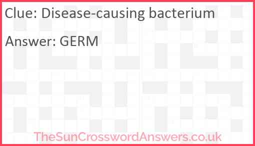 Disease-causing bacterium Answer