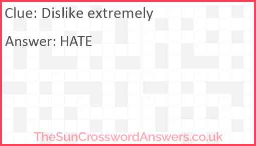 Dislike extremely Answer