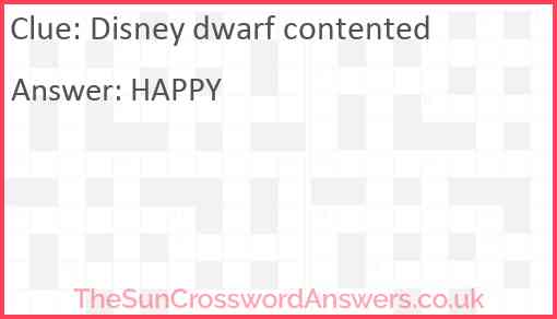 Disney dwarf contented Answer