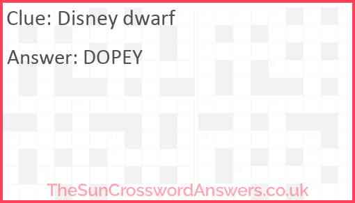 Disney dwarf Answer