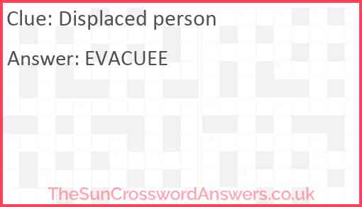 Displaced person Answer