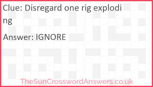 Disregard one rig exploding Answer