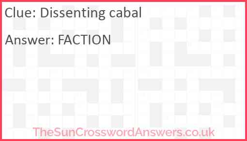 Dissenting cabal Answer