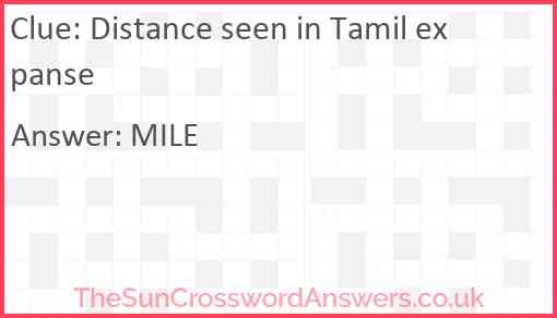 Distance seen in Tamil expanse Answer