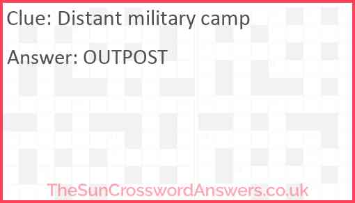 Distant military camp Answer