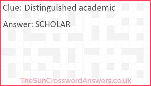 Distinguished academic Answer