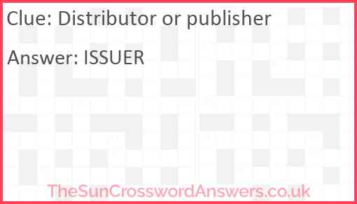 Distributor or publisher Answer