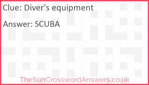 Diver's equipment Answer