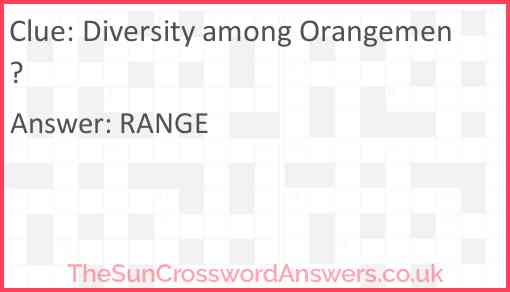 Diversity among Orangemen? Answer