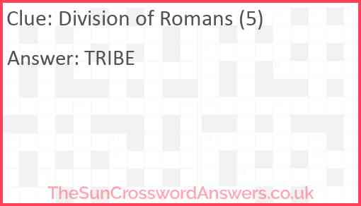 Division of Romans (5) Answer