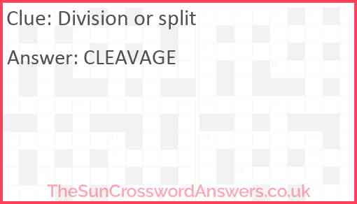 Division or split Answer