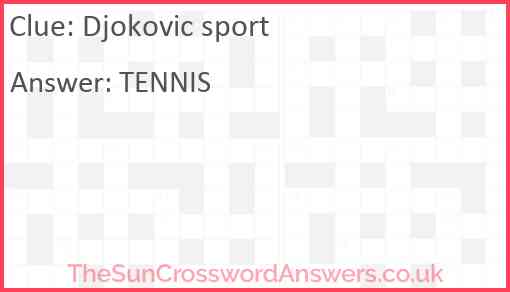 Djokovic sport Answer