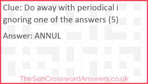 Do away with periodical ignoring one of the answers (5) Answer