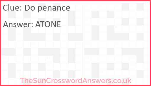 Do penance Answer