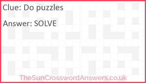 Do puzzles Answer