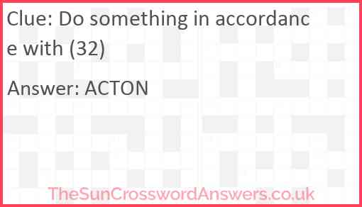 Do something in accordance with (32) Answer