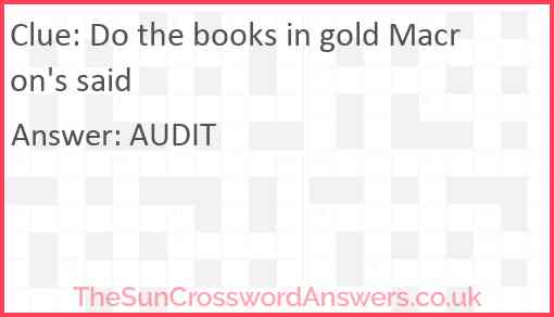 Do the books in gold Macron's said Answer