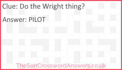 Do the Wright thing? Answer