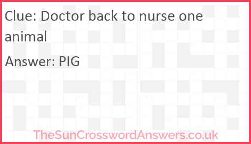 Doctor back to nurse one animal Answer