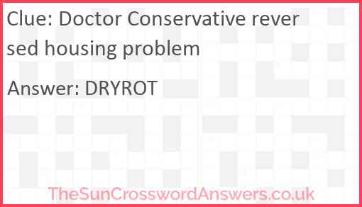Doctor Conservative reversed housing problem Answer