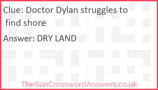 Doctor Dylan struggles to find shore Answer