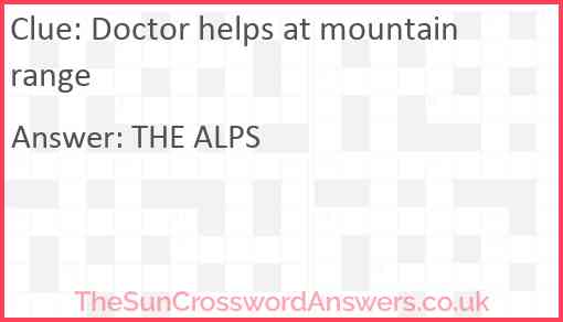 Doctor helps at mountain range Answer
