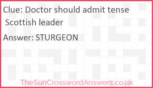 Doctor should admit tense Scottish leader Answer