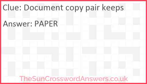 Document copy pair keeps Answer
