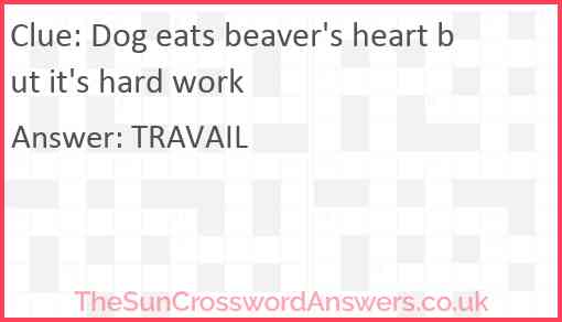 Dog eats beaver's heart but it's hard work Answer