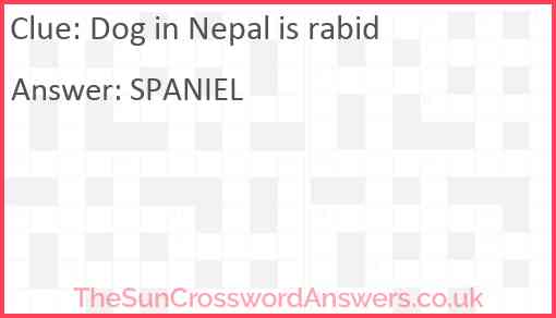 Dog in Nepal is rabid Answer