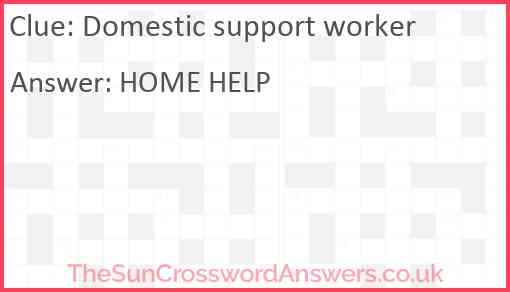 Domestic support worker Answer