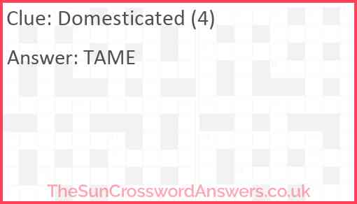 Domesticated (4) Answer