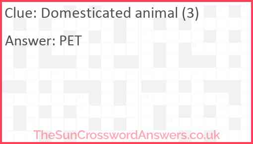 Domesticated animal (3) Answer
