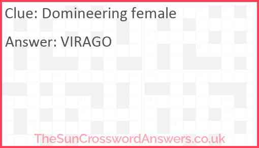 Domineering female Answer